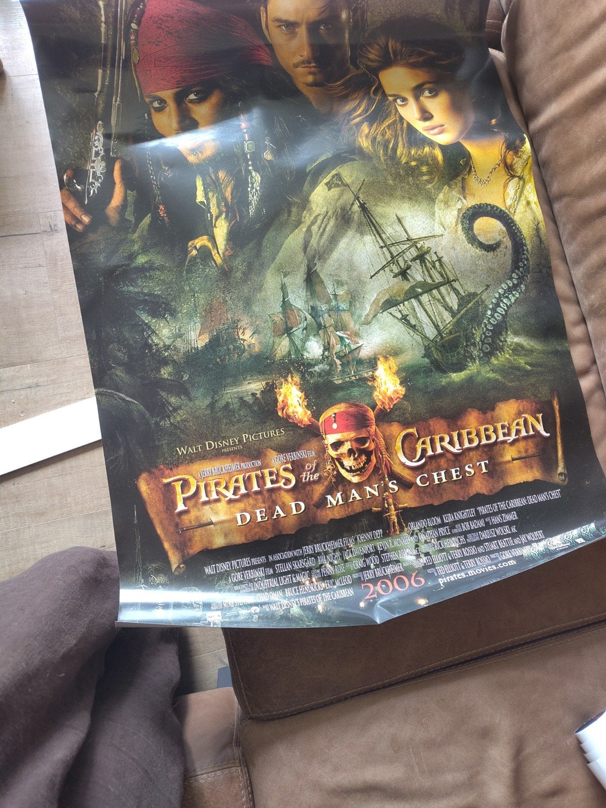 Pirates of the Caribbean: Dead Man's Chest Filmposter, Verzamelen, Ophalen, A1 t/m A3, Film en Tv, Rechthoekig Staand