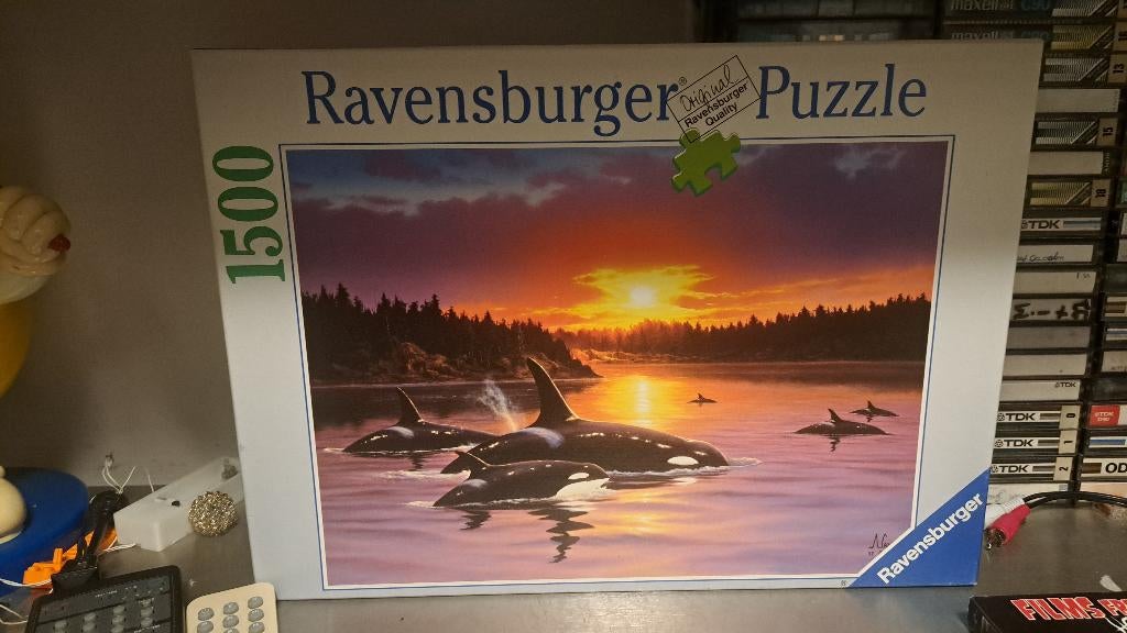 Ravensburger puzzel Orka's in het avondlicht 1500 st(Z261-89, Ophalen of Verzenden, 500 t/m 1500 stukjes, Zo goed als nieuw