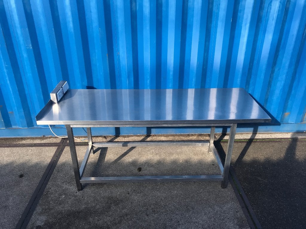 RVS werktafel 201/73 + stopcontacten en los werkblad element, Huis en Inrichting, Ophalen, Gebruikt, 200 cm of meer, Minder dan 100 cm