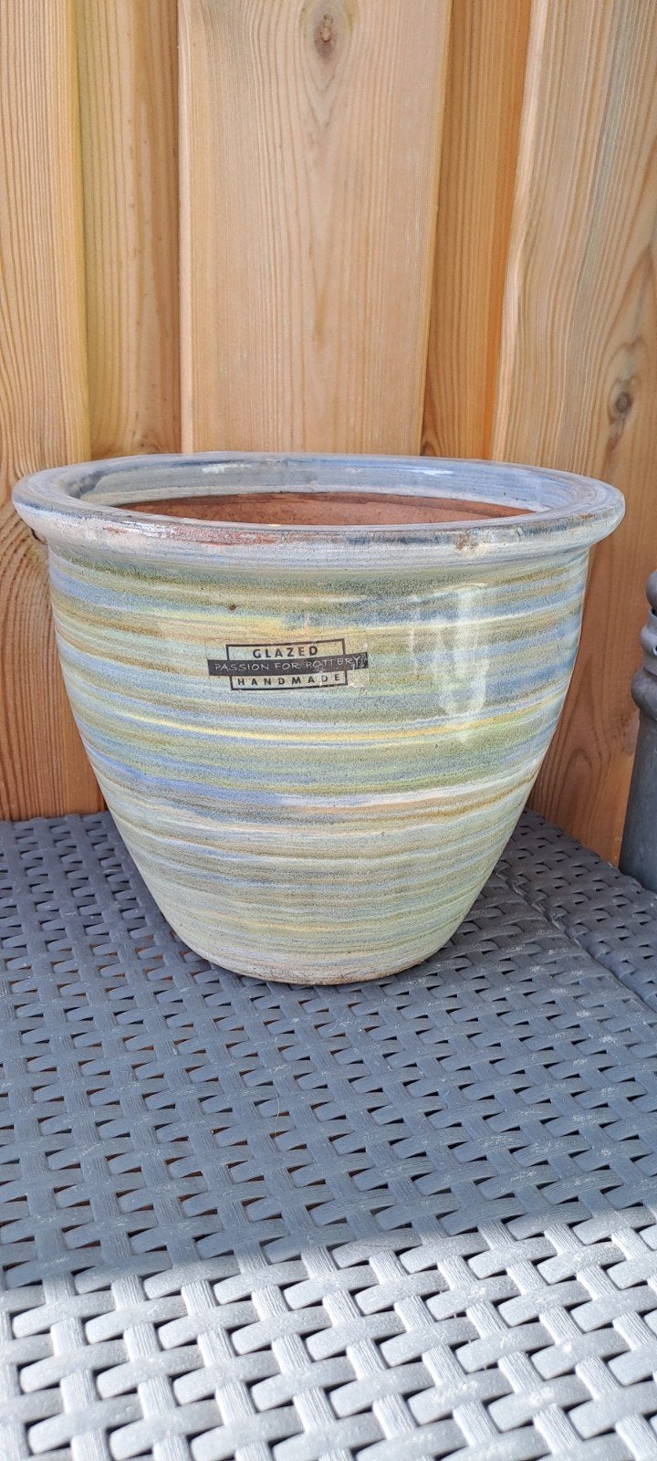 Passion For Pottery bloempot, Rond, Ophalen of Verzenden, Aardewerk, Minder dan 40 cm