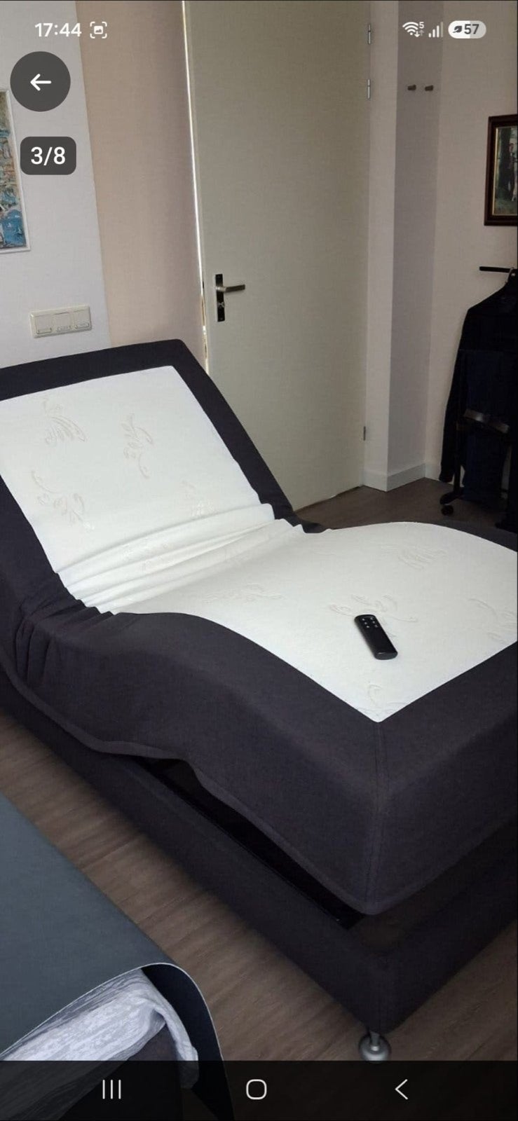 Verstelbaar eenpersoonsbed met matras en afstandsbediening, Ophalen, Verstelbaar, 90 cm, Eenpersoons