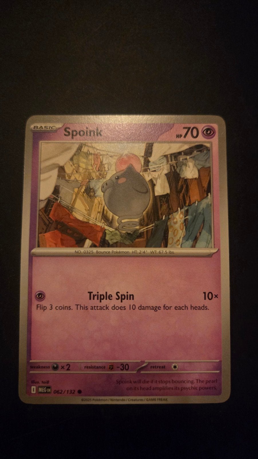 Pokemon kaart Spoink 062/132 Mega Evolution, Verzenden, Zo goed als nieuw, Losse kaart