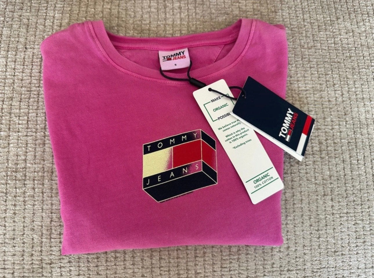 Tommy Jeans Crop Top Lange Mouw - Nieuw met labels, Nieuw, Ophalen of Verzenden, Lange mouw, Roze