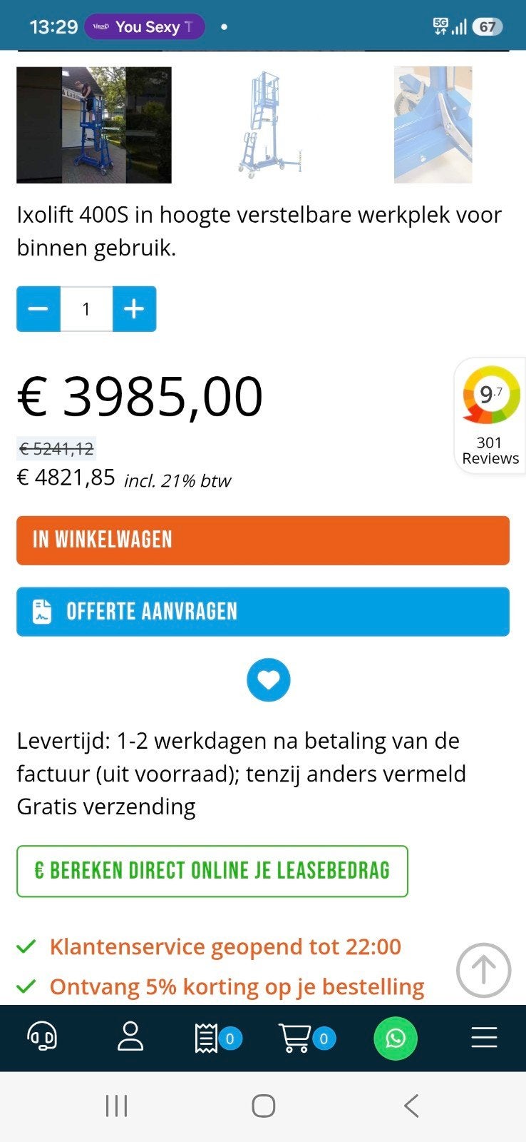 Ixolift 400S Hoogte Verstelbare Werkplek - Nieuwstaat, Ophalen of Verzenden
