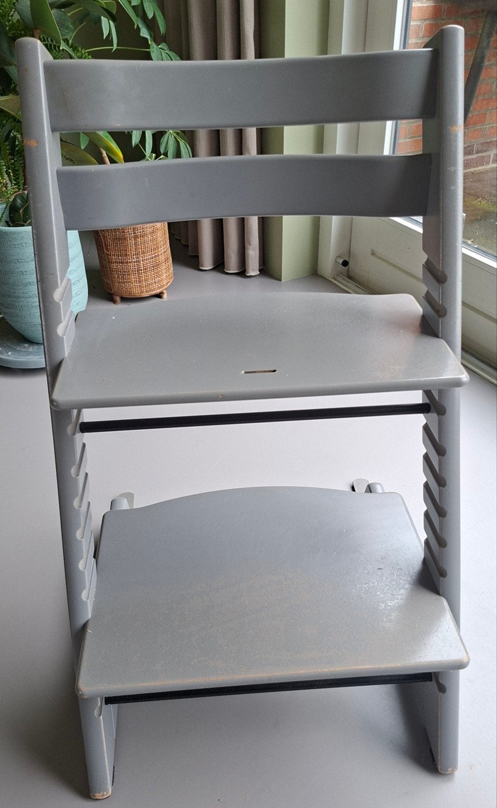 Triptrap stoel grijs, Kinderen en Baby's, Kinderstoelen, Ophalen, Gebruikt, Meegroeistoel