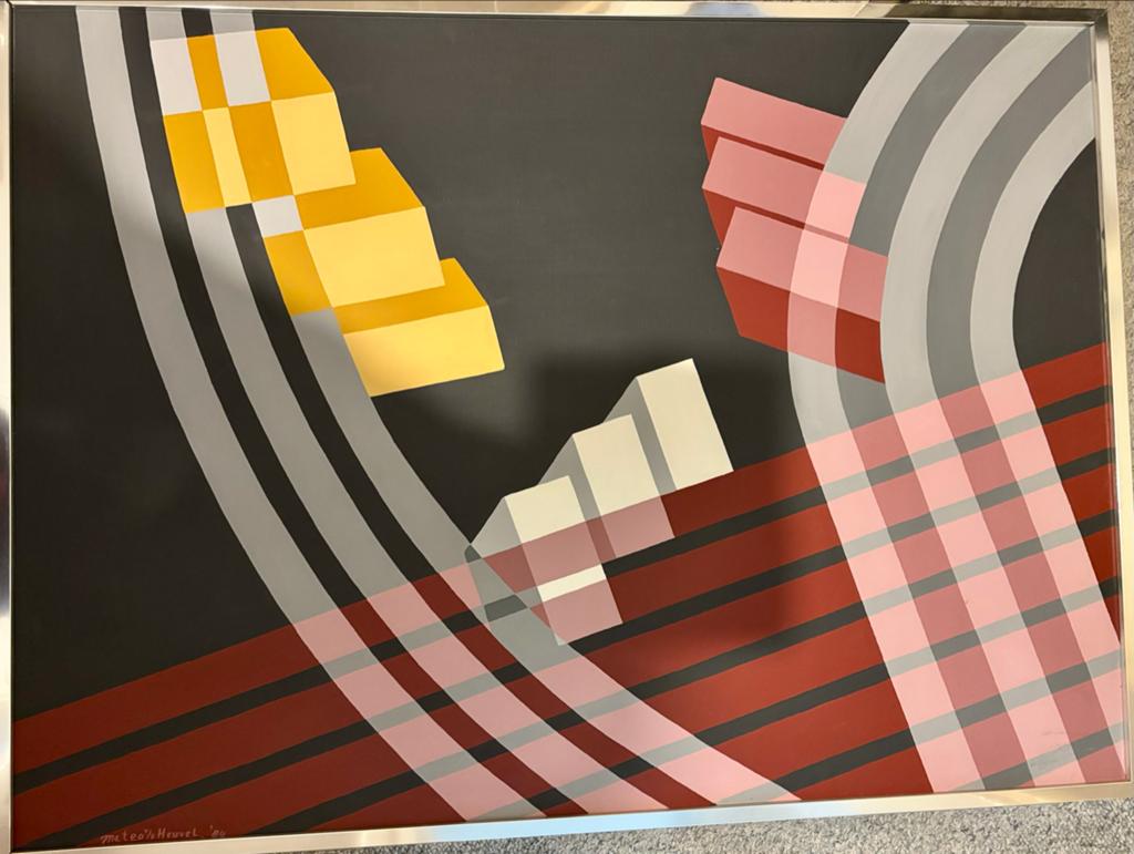 Twee abstracte schilderijen van Mateo van den Heuvel, Ophalen of Verzenden