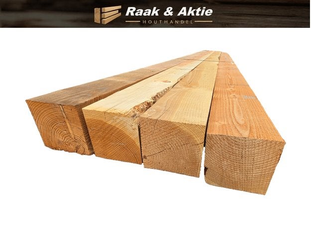 4 Douglas palen / balken 20x20 cm 6.00 m lang - nr: TB62