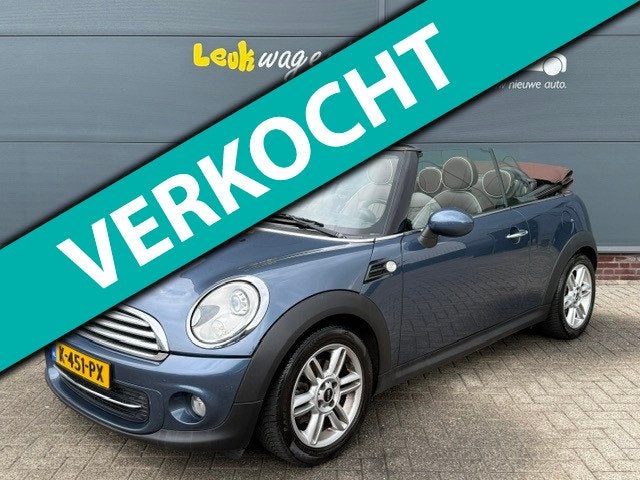 Mini Cabrio 1.6 Cooper Chili *leder *stoelverw. *xenon *navi, Auto's, Euro 5, Stoelverwarming, Gebruikt, 4 cilinders