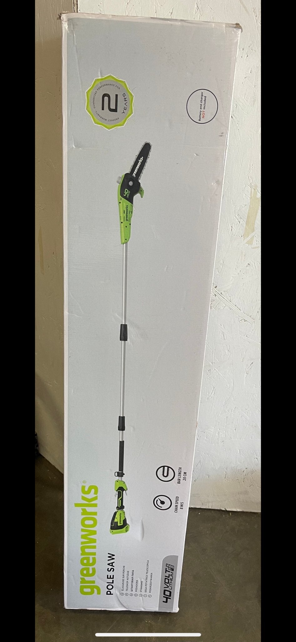 Greenworks 40V Accu Telescopische Stokzaag - Nieuw in doos, Ophalen of Verzenden, Nieuw, 20 t/m 29 mm, Telescopisch