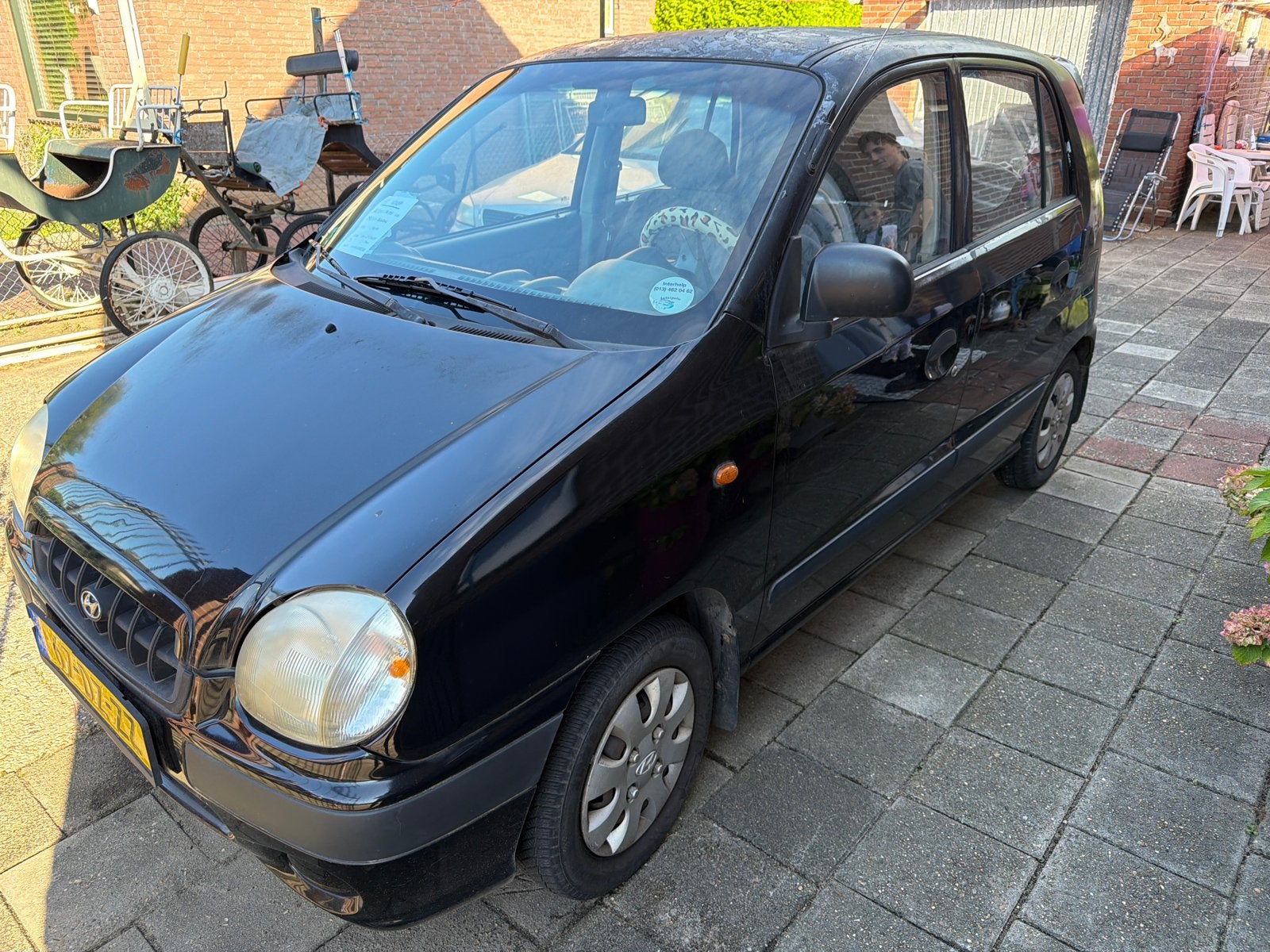 Hyundai Atos 1.0 I LX Spirit 2000 Zwart, Auto's, Voorwielaandrijving, Stof, 54 pk, 4 cilinders