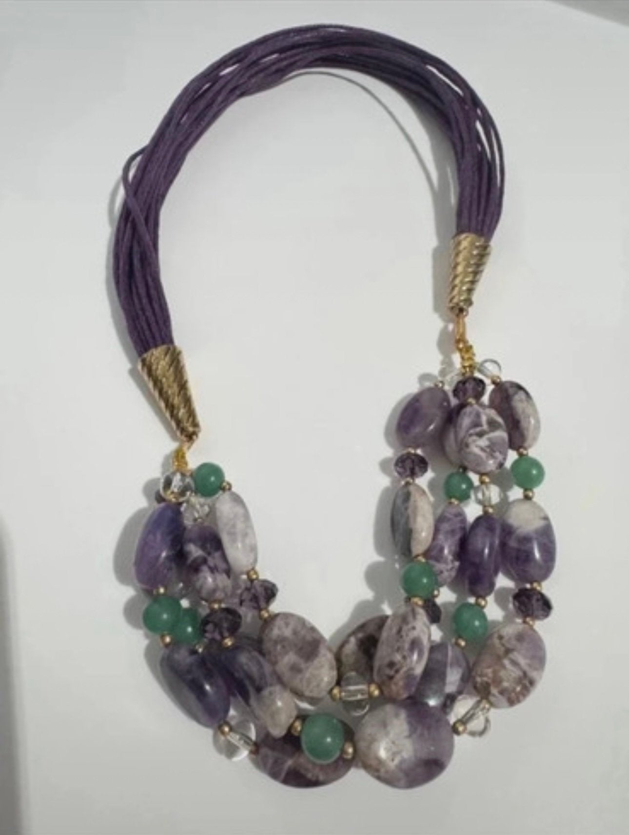 New Handmade necklace with natural stones, Sieraden, Tassen en Uiterlijk, Kettingen, Ophalen of Verzenden, Nieuw, Paars, Steen of Mineraal
