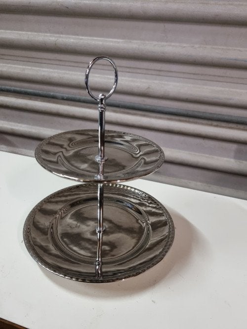 Etagere zilverkleurig, Ophalen of Verzenden, 'T Olde Gre-j, Info@toldegrej.nl, Endepoelstraat 20f Didam