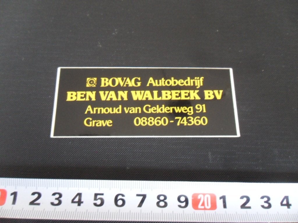 sticker Grave BOVAG Autobedrijf BEN VAN WALBEEK BV, Ophalen, Zo goed als nieuw