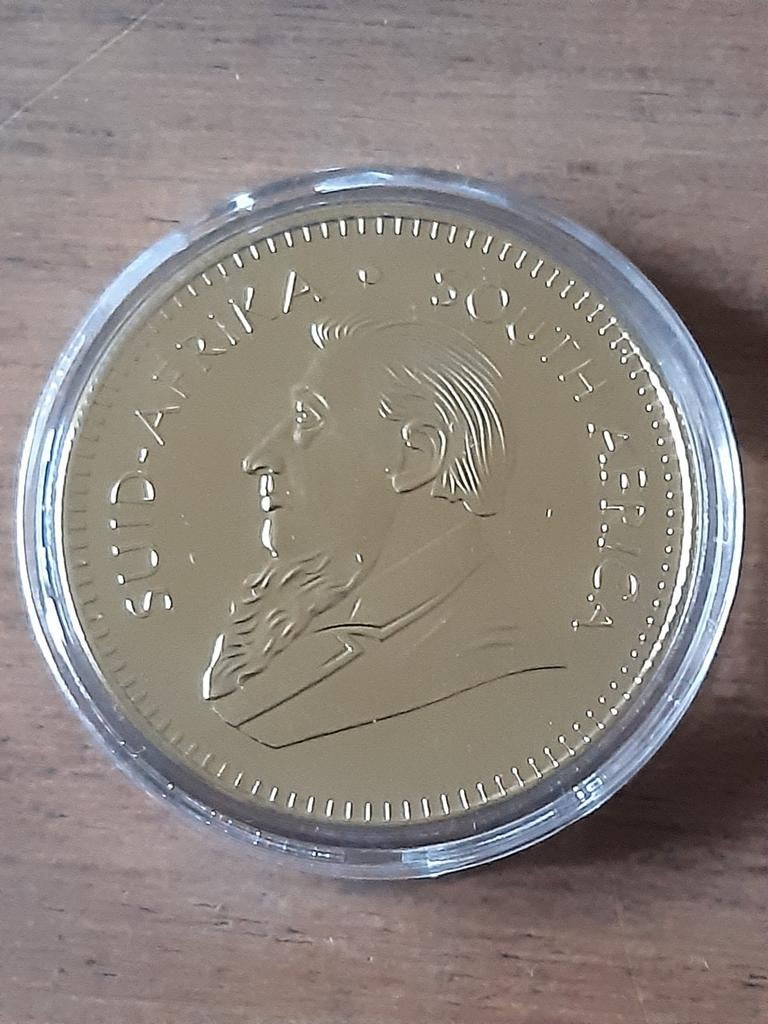 Krugerrand south africa 1967 replica kk f.14.1, Ophalen of Verzenden, Overige materialen