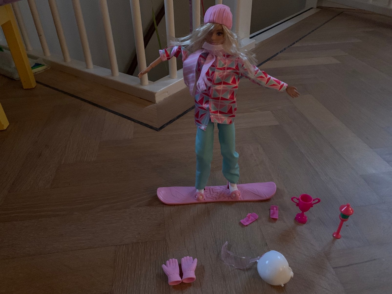 Barbie op snowboard, Ophalen of Verzenden, Zo goed als nieuw