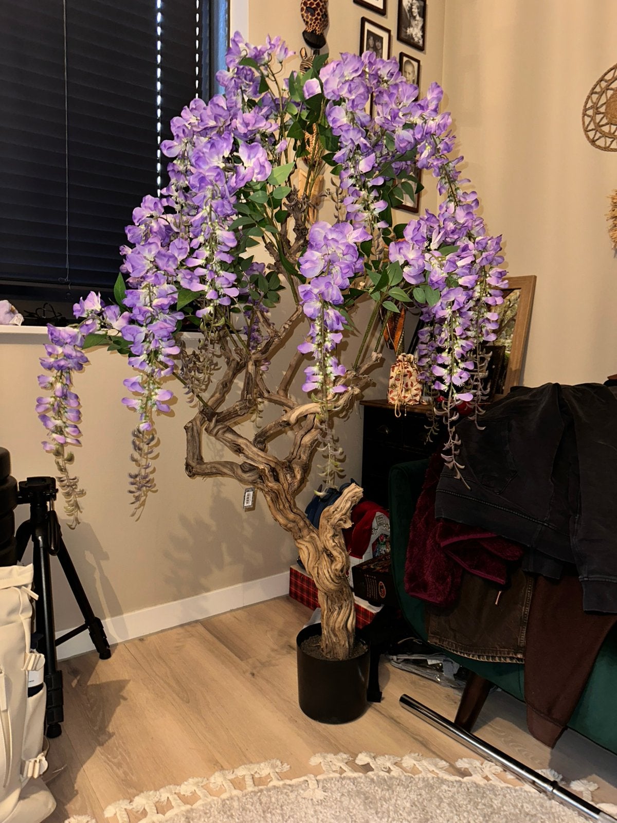 Luxe decoratieve bloesembomen – paars & geel, Huis en Inrichting, Woonaccessoires | Kunstplanten en Kunstbloemen, Ophalen of Verzenden