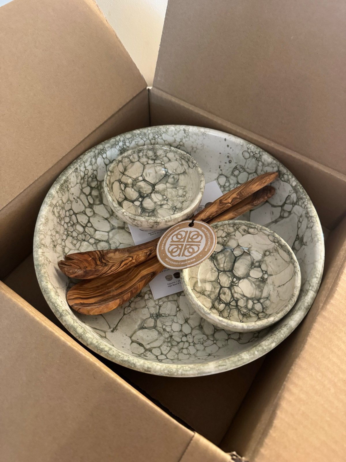 Espuma borrel geschenkset in groen, Huis en Inrichting, Keuken | Servies, Overige merken, Keramiek, Nieuw, Ophalen of Verzenden