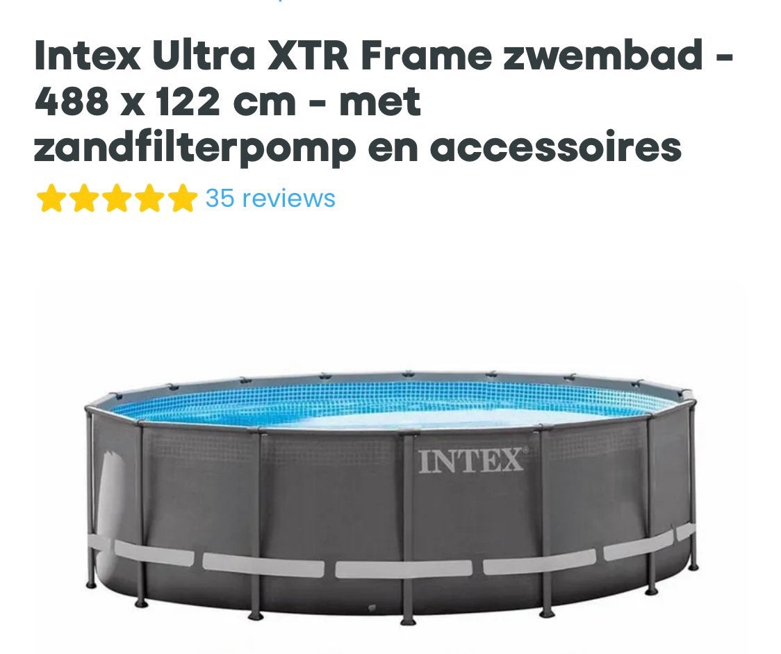 Intex zwembad 4,88 X 1,22, Tuin en Terras, Zwembaden, Gebruikt, Rond, 300 cm of meer, Ophalen