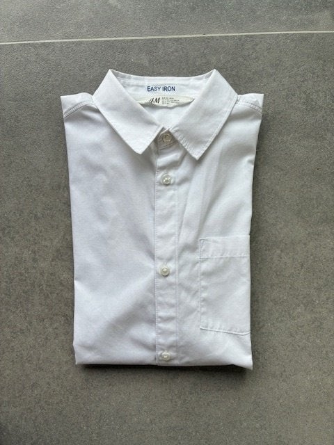 Jongens overhemd wit maat 134, H&M, Overhemd of Blouse, Ophalen of Verzenden, Zo goed als nieuw