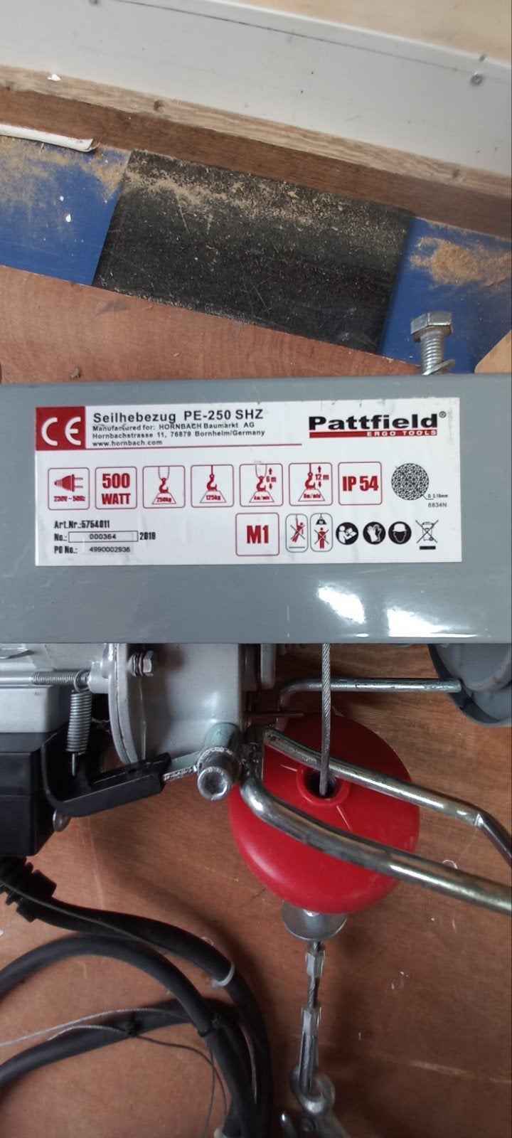 Pattfield Seilhebezug PE 250 SHZ - Elektrische Takel, Ophalen, Nieuw