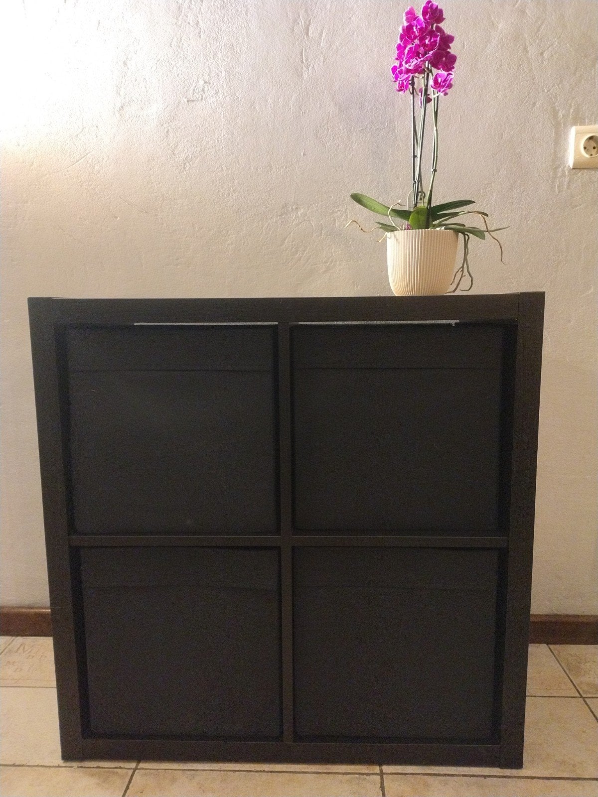 Ikea kallax-kast 2x2 (zwart) met opbergvakken, Ophalen