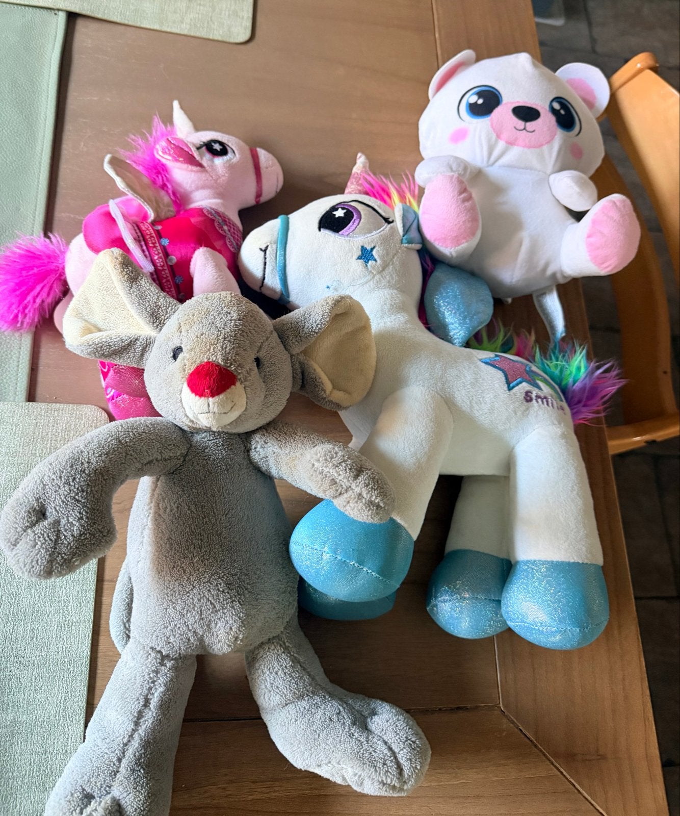 Leuke knuffels: eenhoorns, beer en konijn, Gebruikt, Eenhoorn, Ophalen of Verzenden, Middelgroot (20 tot 80 cm)