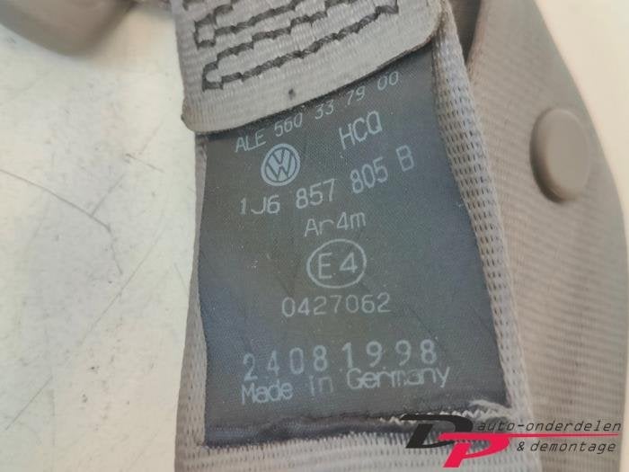 Veiligheidsgordel links-achter van een Volkswagen Golf, Gebruikt, -, Volkswagen, -