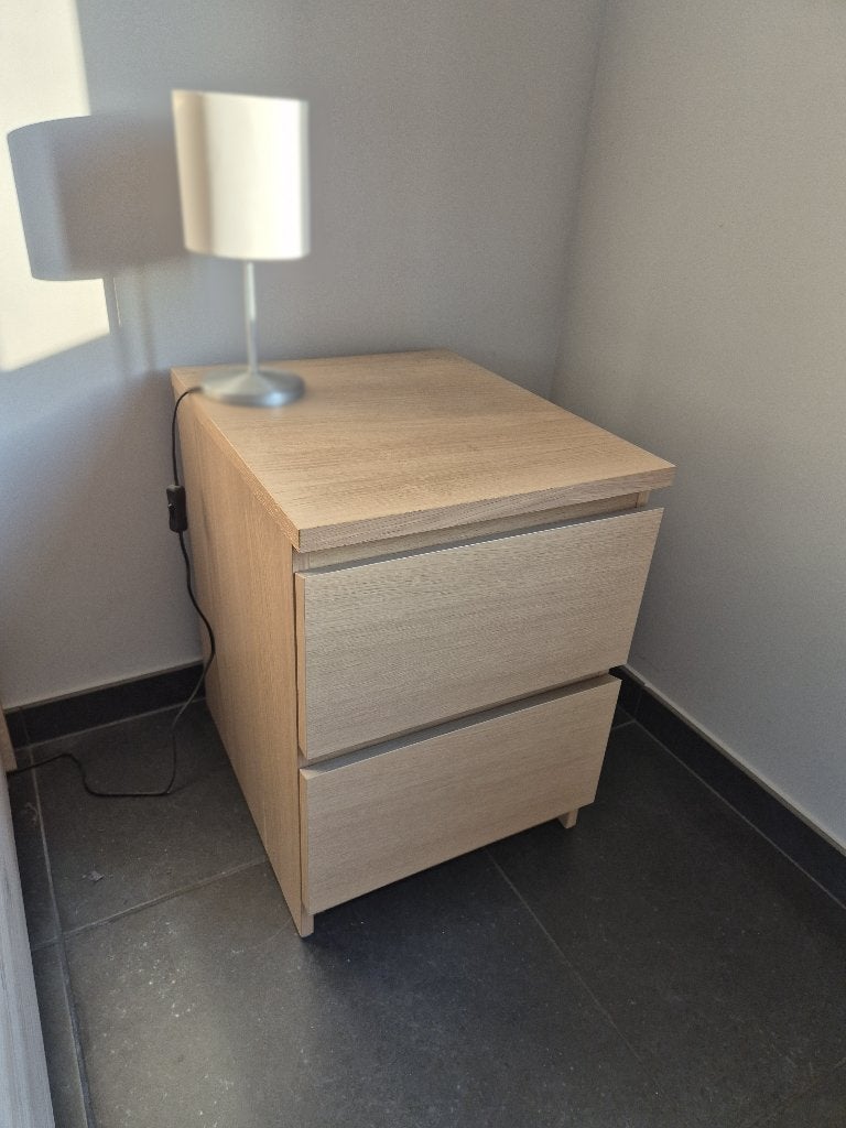 Nachtkastje (IKEA MALM) bruin hout, Ophalen, Minder dan 45 cm, 55 tot 70 cm, Zo goed als nieuw