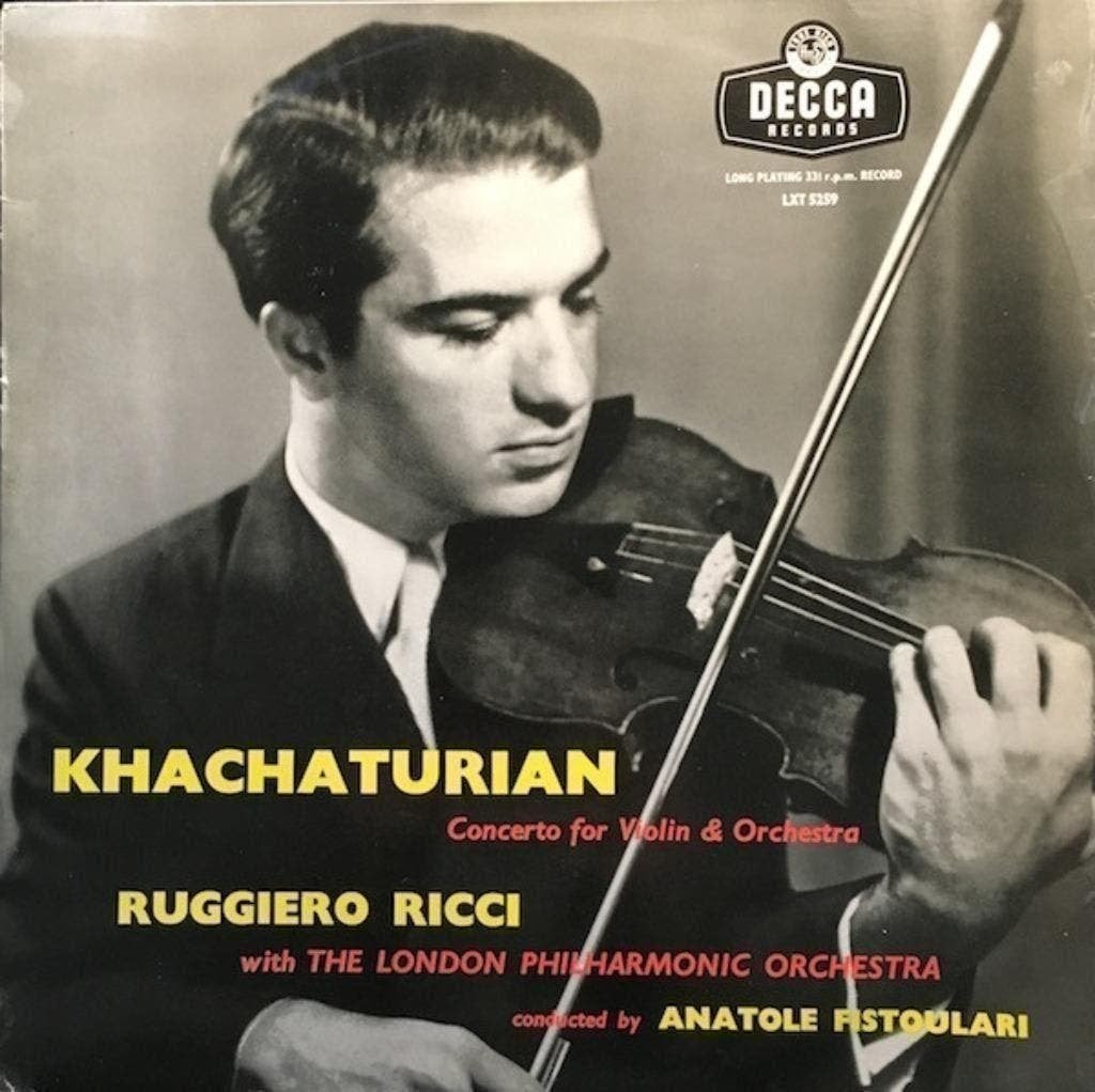Khatchaturian  Ruggiero Ricci Concerto For Violin, Kamermuziek, Ophalen of Verzenden, Zo goed als nieuw, 12 inch