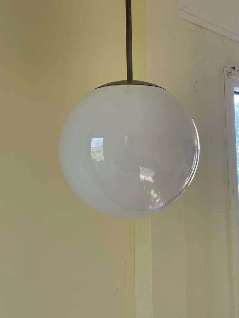 Vintage glazen bol hanglamp - Melkglas, Ophalen, Gebruikt, Glas, Vintage