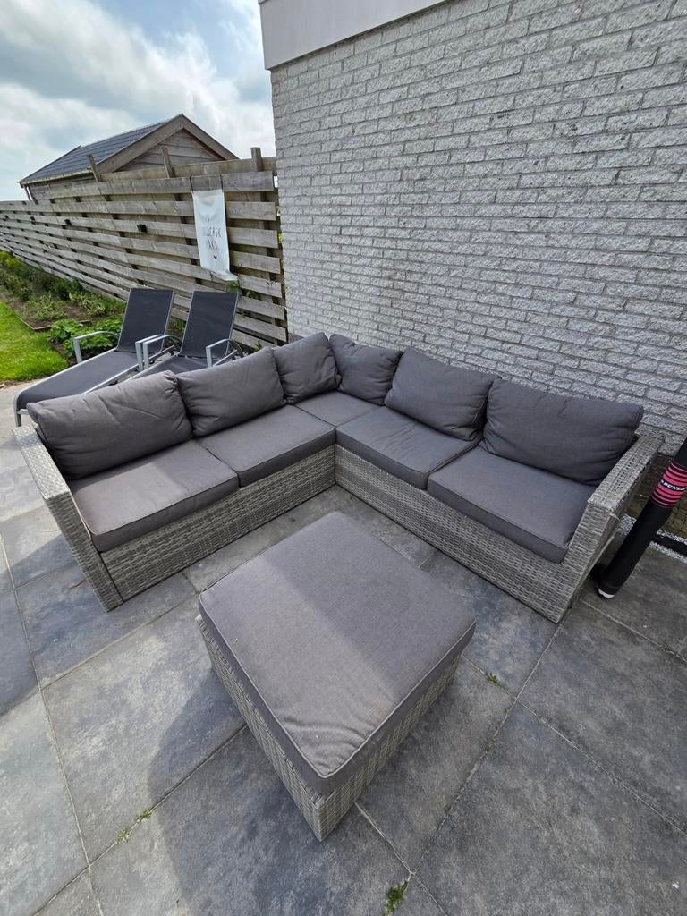 Loungeset 207x207cm, Tuin en Terras, Tuinbanken, Ophalen, Gebruikt, Wicker