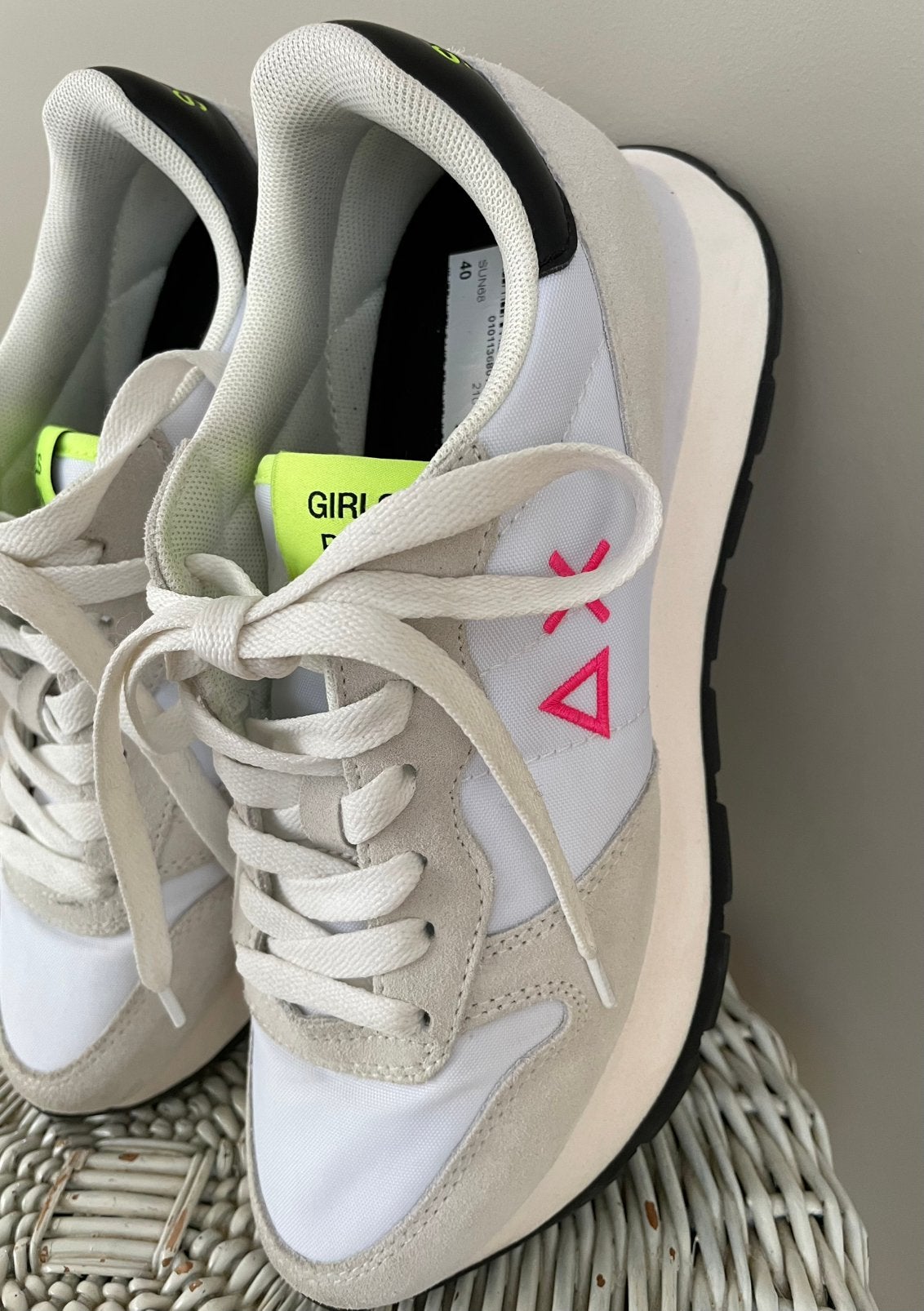 SUN68 | Bianco Fuxia Fluo 40, Kleding | Dames, Schoenen, Wit, Nieuw, Ophalen of Verzenden, Sneakers of Gympen
