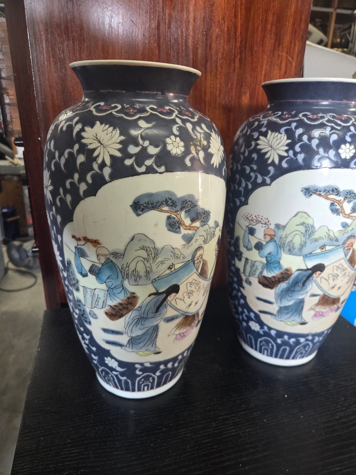 Set van 2 Chinese vazen met traditionele decoratie, Ophalen