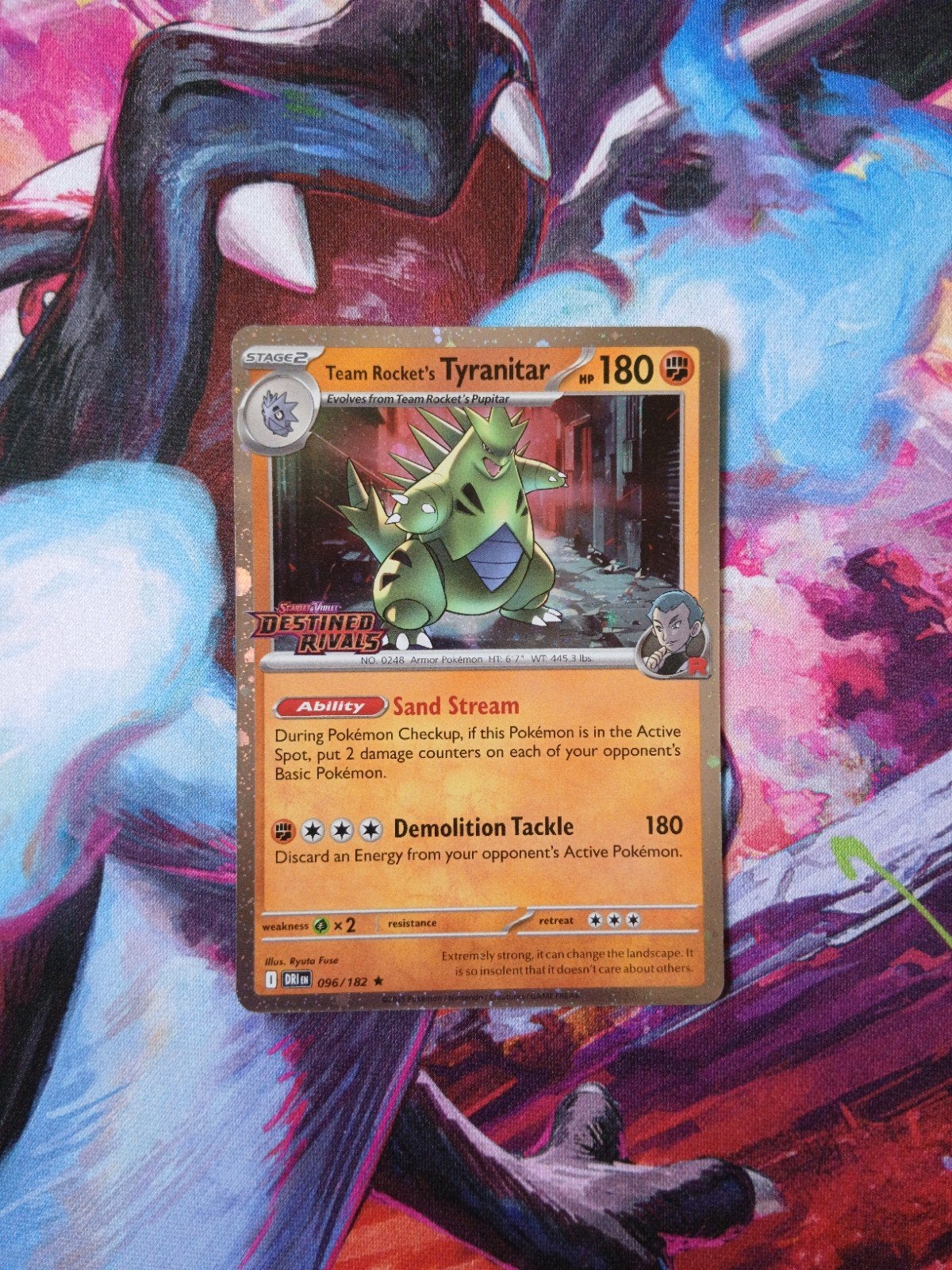 Tyranitar 096/182 Stamped Destined Rivals Build & Battle kit, Verzenden, Nieuw, Losse kaart, Foil