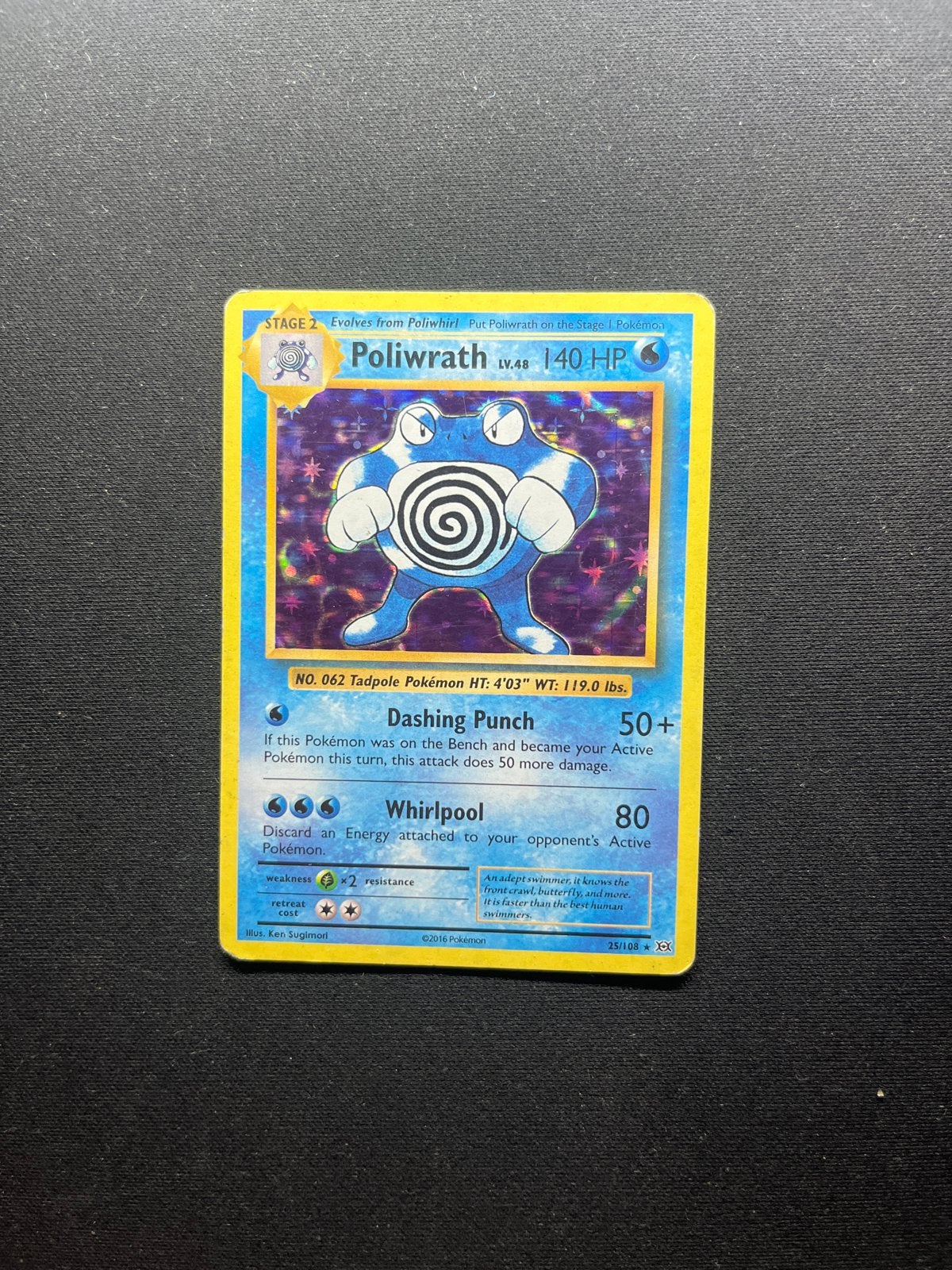 Pokémon Poliwraht 25/108 XY Evolutions Kaart, Ophalen of Verzenden, Gebruikt, Losse kaart
