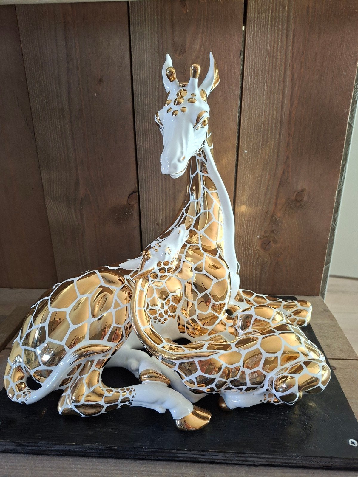 Beeld giraffe bladgoud, Ophalen, Gebruikt, Dier