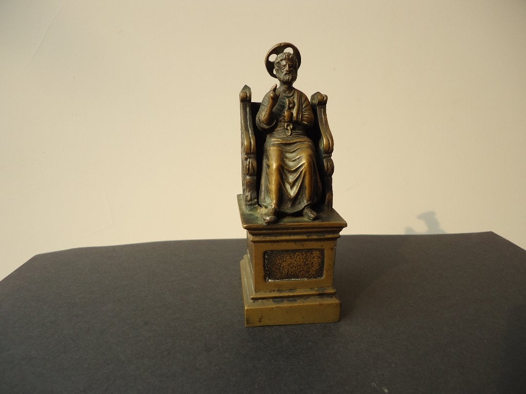 antiek bronzen Sint-Pieter Vaticaan grand tour souvenir ROME, Ophalen of Verzenden
