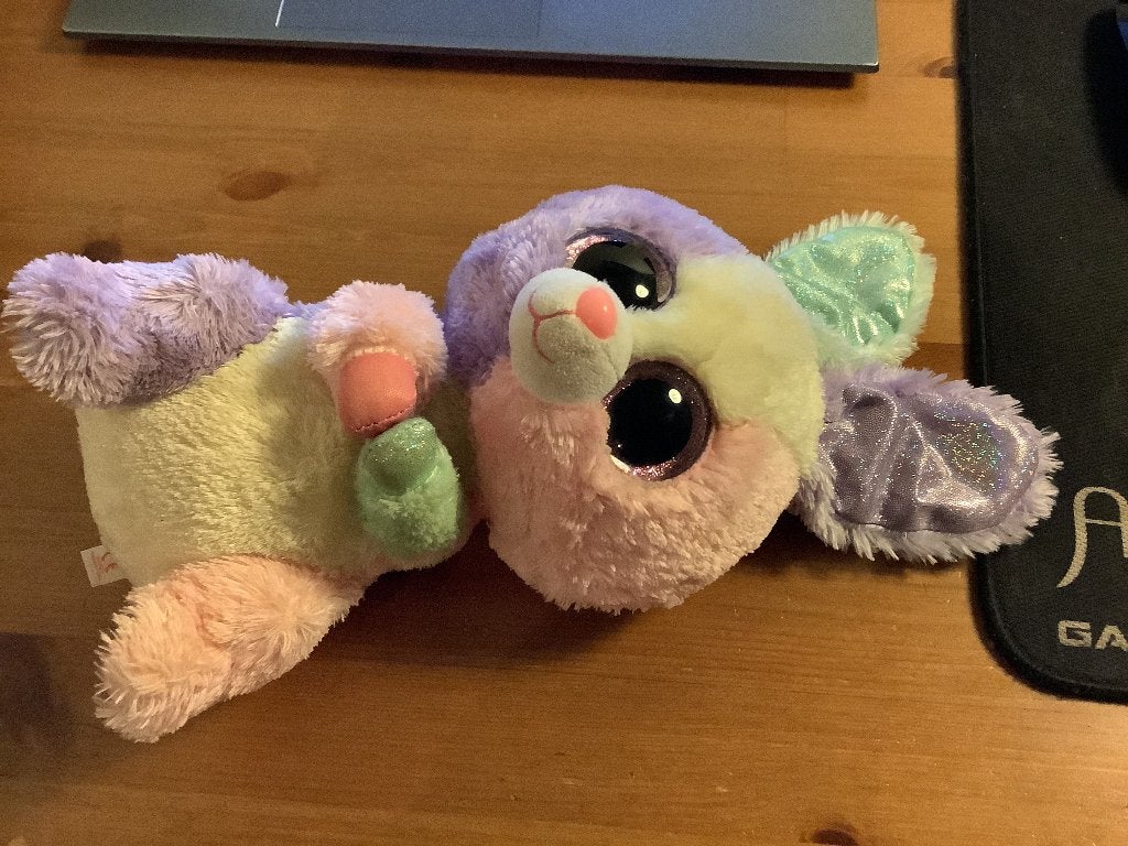 TY Beany boo knuffel Konijn "Bloom' 2015. 25 cm, Gebruikt, Konijn, Ophalen of Verzenden, Met label
