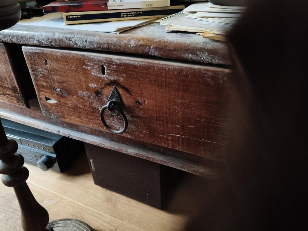 Klooster tafel uit 1600, Ophalen of Verzenden, Zo goed als nieuw, Rechthoekig, 200 cm of meer