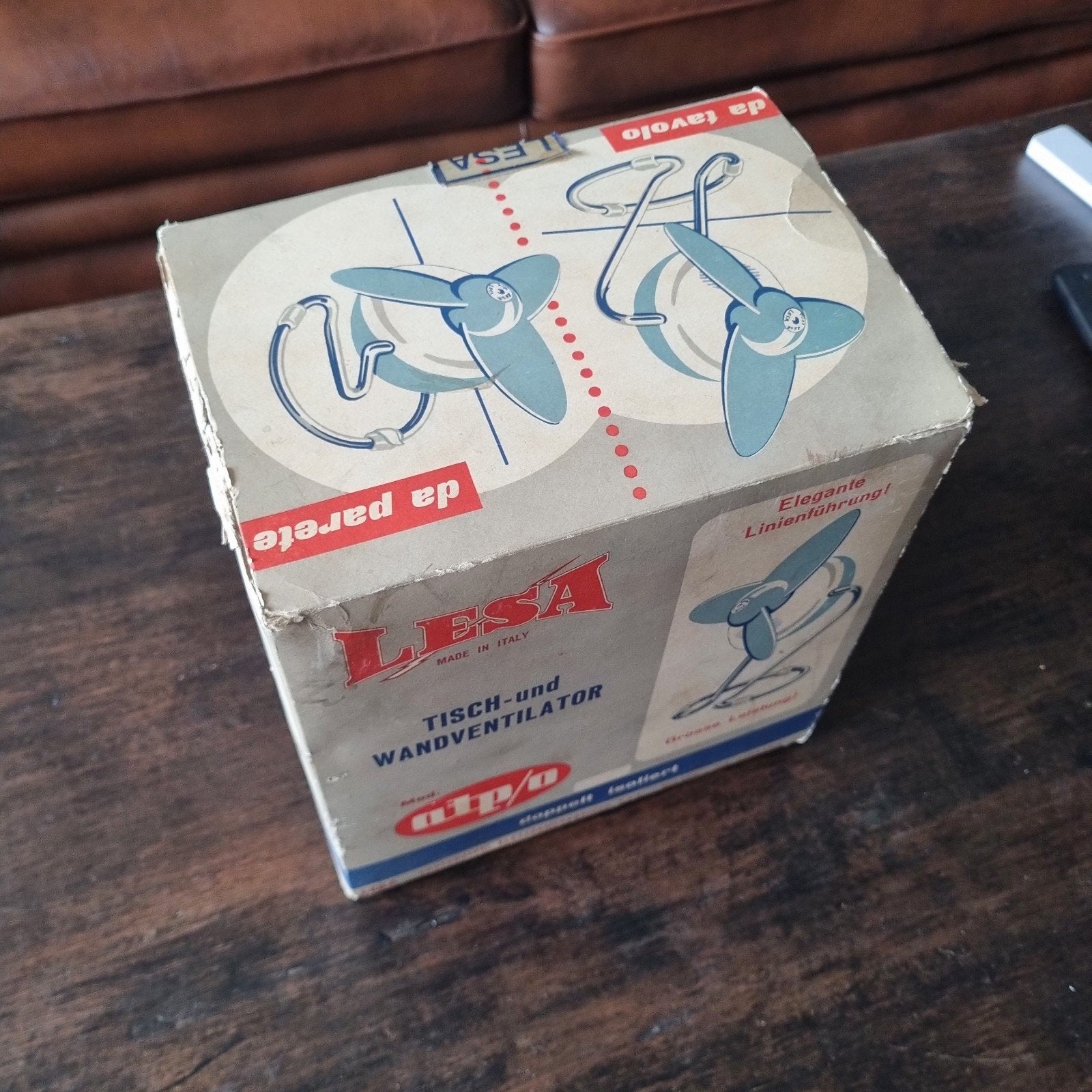 Vintage LESA Tafel- en Wandventilator - Made in Italië NIEUW, Witgoed en Apparatuur, Ventilatoren, Ophalen, Zo goed als nieuw