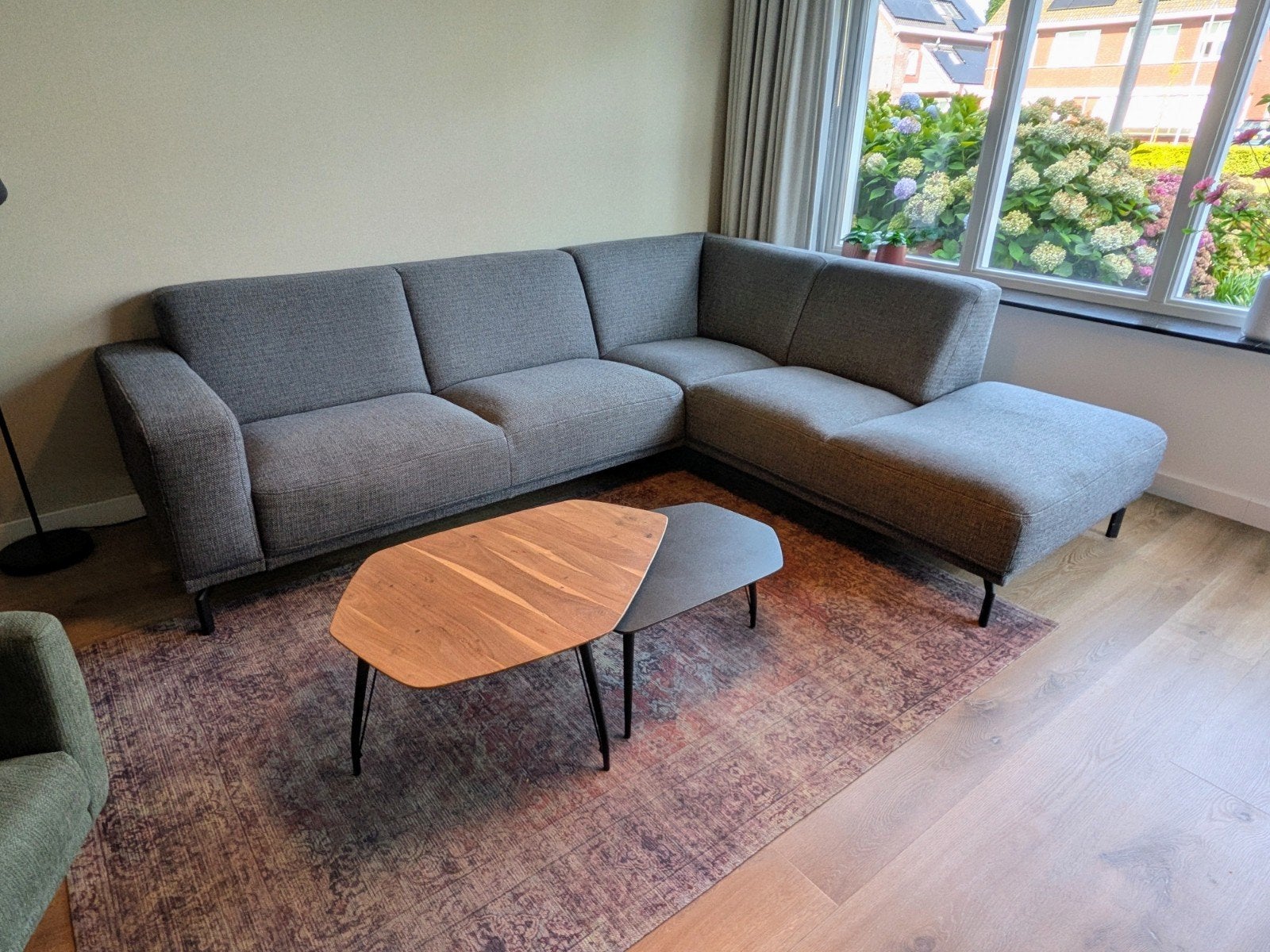 Montel Viano hoekbank met chaise longue - 270x220cm, Ophalen, 250 tot 300 cm, Hoekbank, Zo goed als nieuw