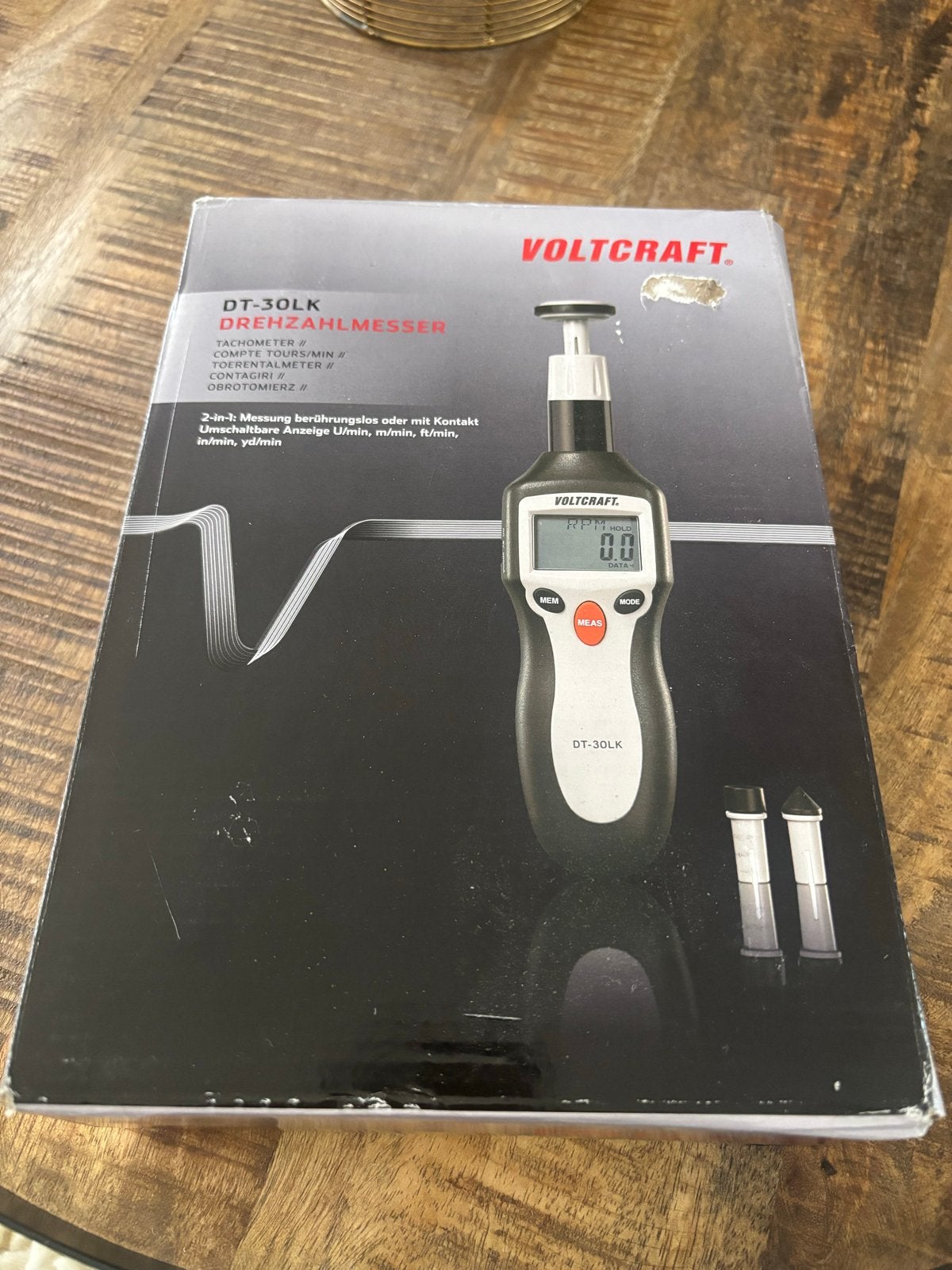 VOLTCRAFT DT-30LK Toerenteller Mechanisch/Optisch, Doe-het-zelf en Verbouw, Meetapparatuur, Ophalen of Verzenden, Nieuw, Overige meters
