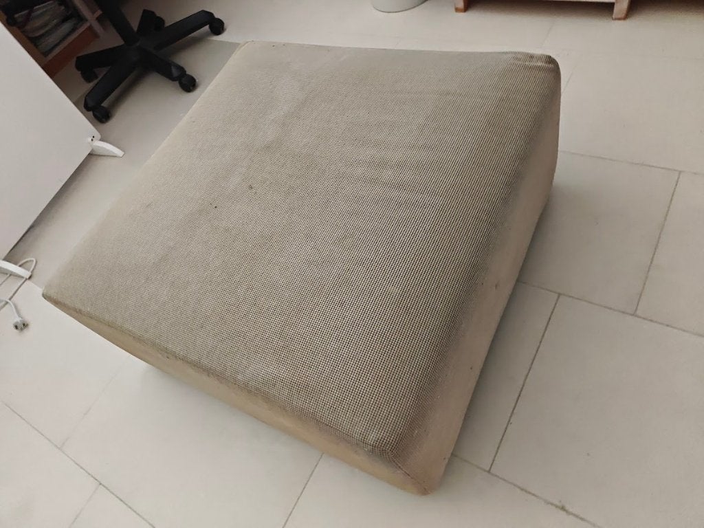 poef minotti, Ophalen, Gebruikt, Beige, Natuurlijk materiaal