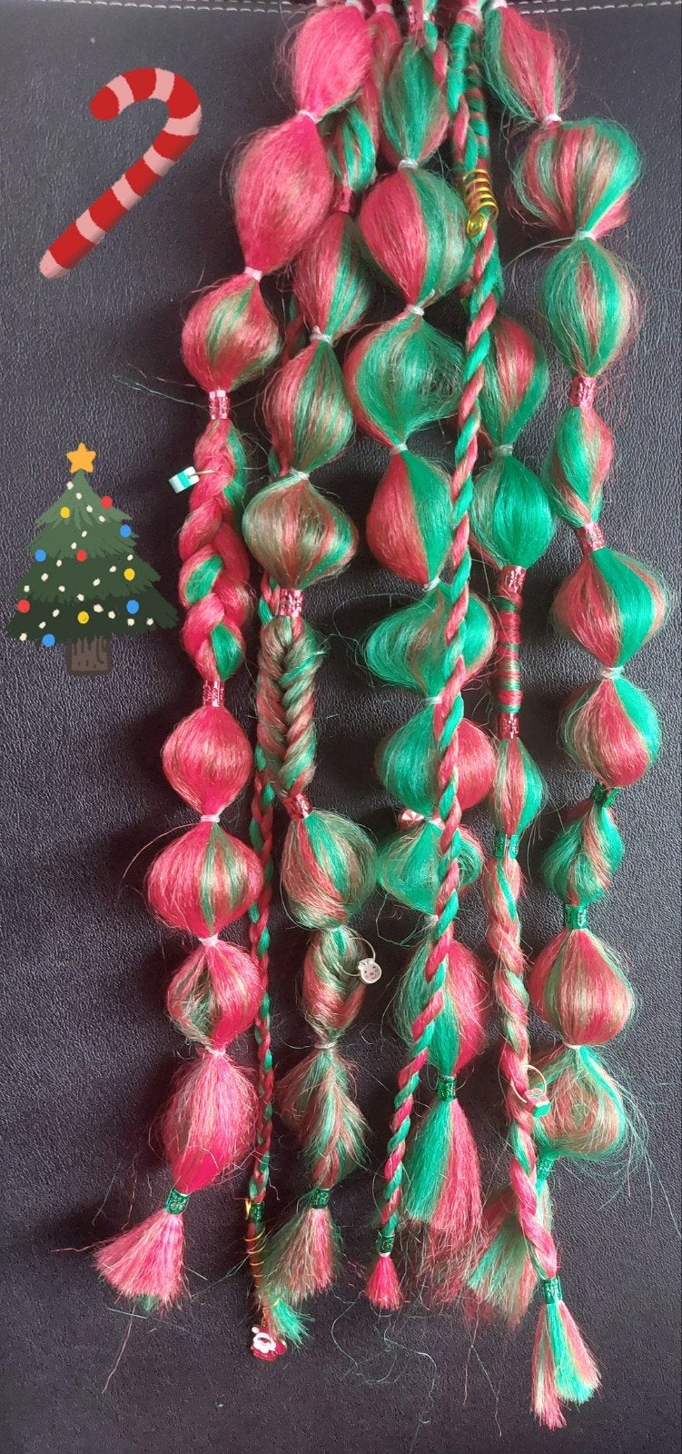 X-MaS! Kerst! Christmas hair! ravebraids / bubblebraids /, Ophalen of Verzenden, Nieuw