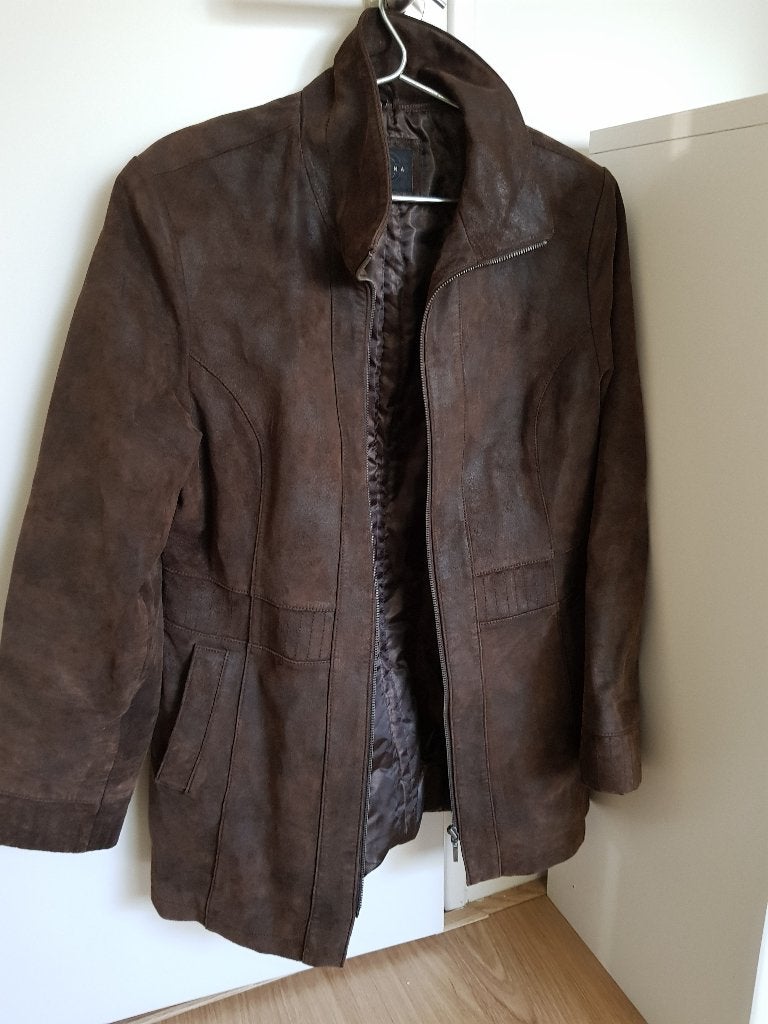 Leren dames jas enkele keer gedragen, maat 38, Kleding | Dames, Ophalen, Nieuw, Maat 38/40 (M), Bruin