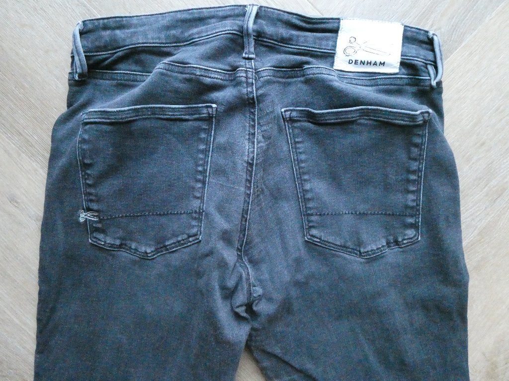Gedragen zwarte Denham Spray Super Tight Fit broek 29-28, Denham, Zwart, Ophalen of Verzenden, W28 - W29 (confectie 36)