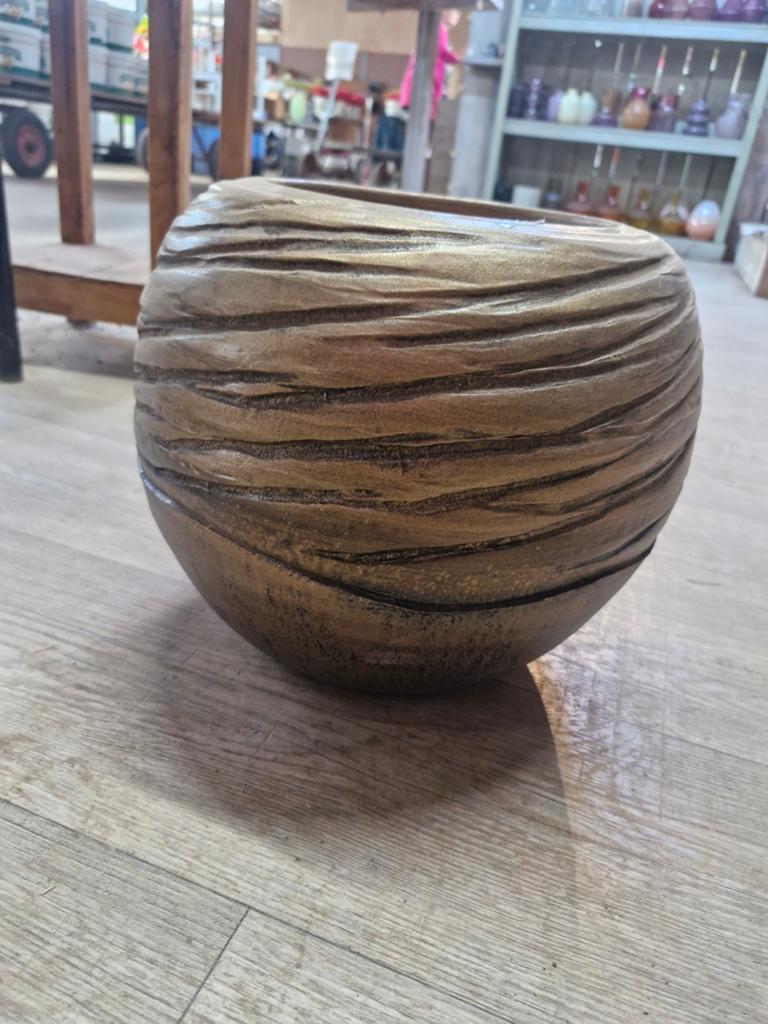 Gouden bloempot, Ophalen, Rond, Aardewerk