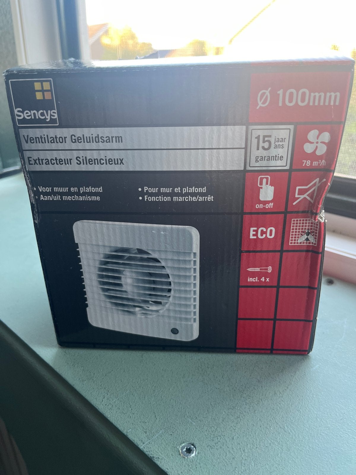 Nieuwe Sencys Ventilator Geluidsarm Ø100mm (verkeerde maat), Ophalen of Verzenden, Nieuw, Ventilator