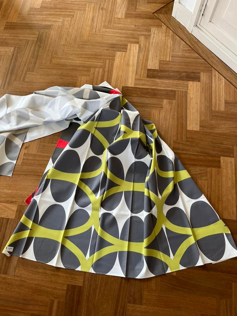 Lap textiel gordijn stalen skandinavische stijl nieuw, Overige kleuren, 120 cm of meer, Ophalen of Verzenden, Zo goed als nieuw