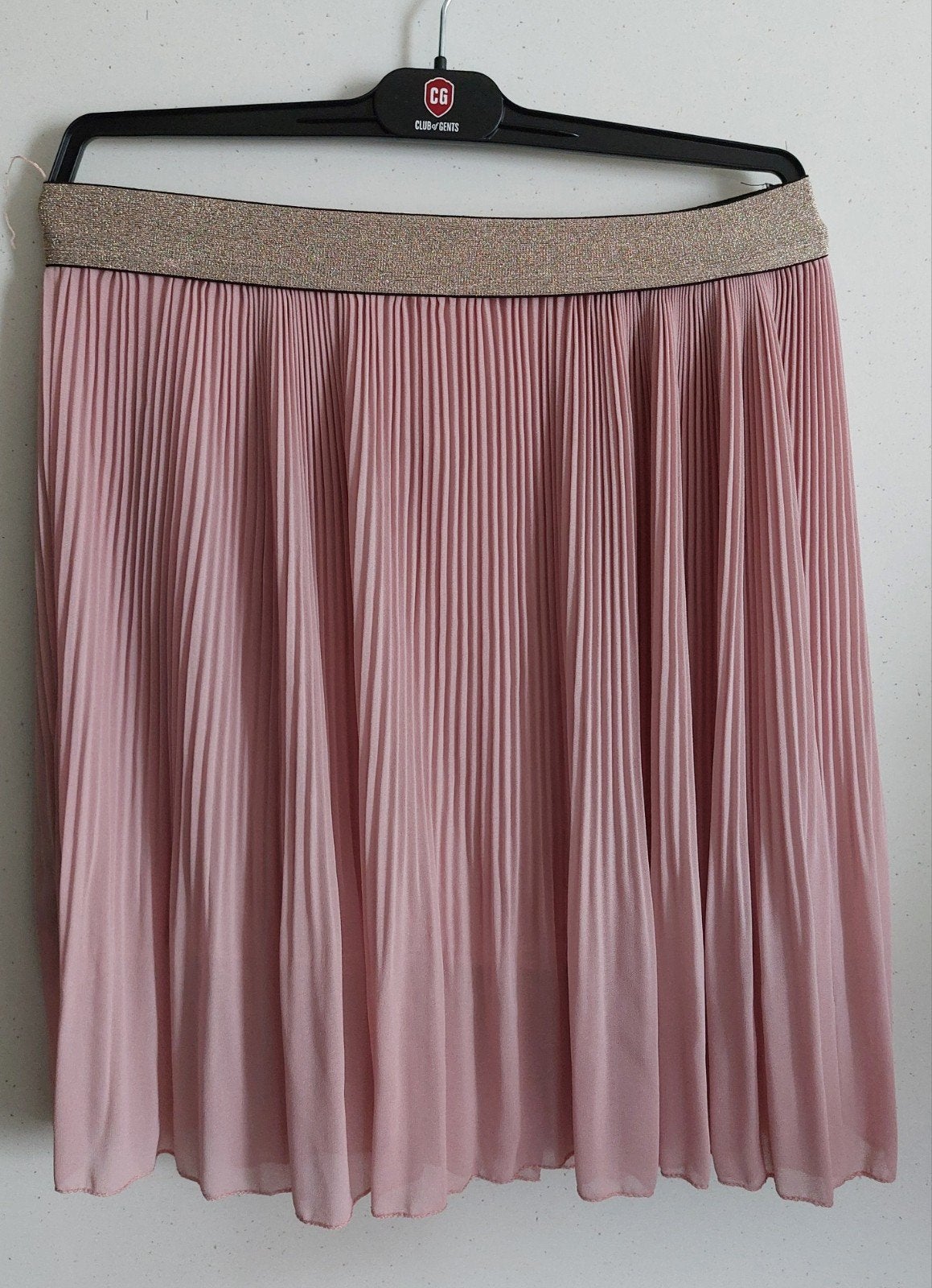 Roze geplooide rok - Glossy Paris, Ophalen of Verzenden, Zo goed als nieuw, Knielengte, Roze